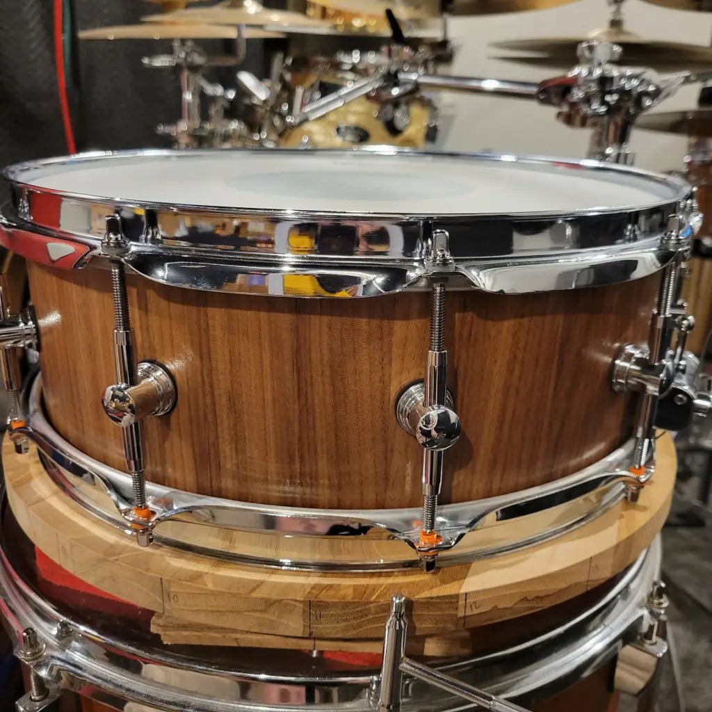 Walnut stave snare drum