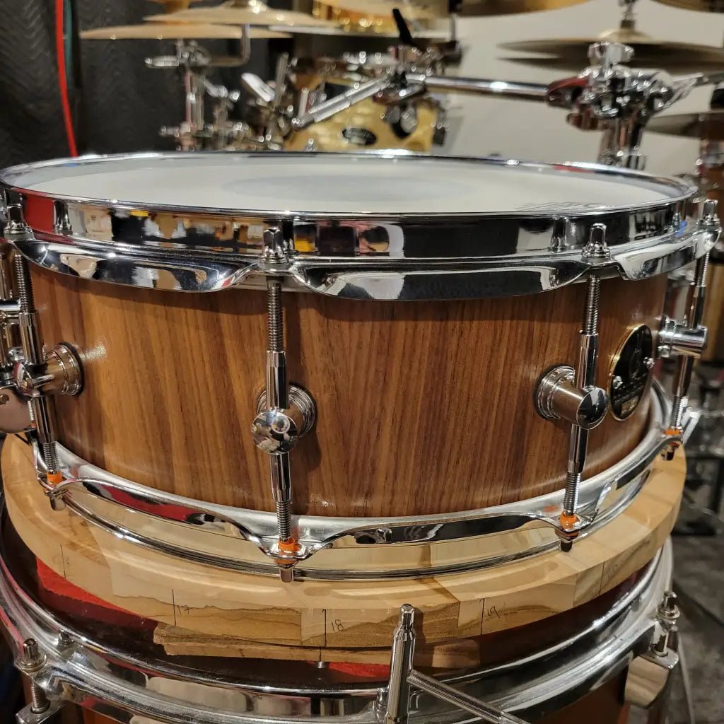 Walnut stave snare drum