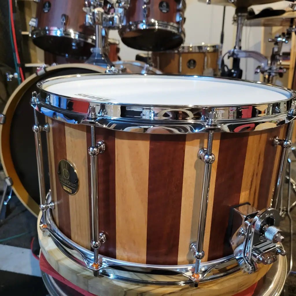 Blackbutt and Jarrah 14x8 stave block snare drum - Snare