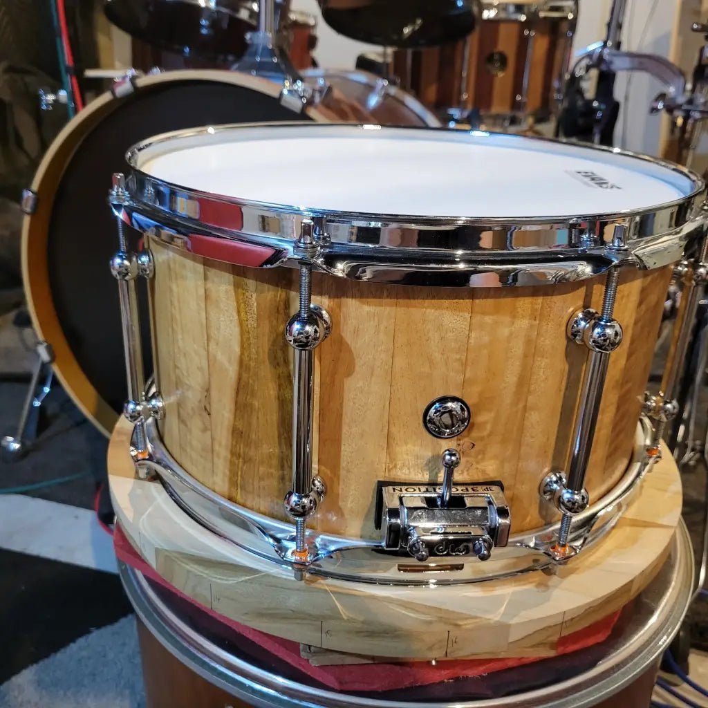 Blackbutt 13x7 stave block snare drum 