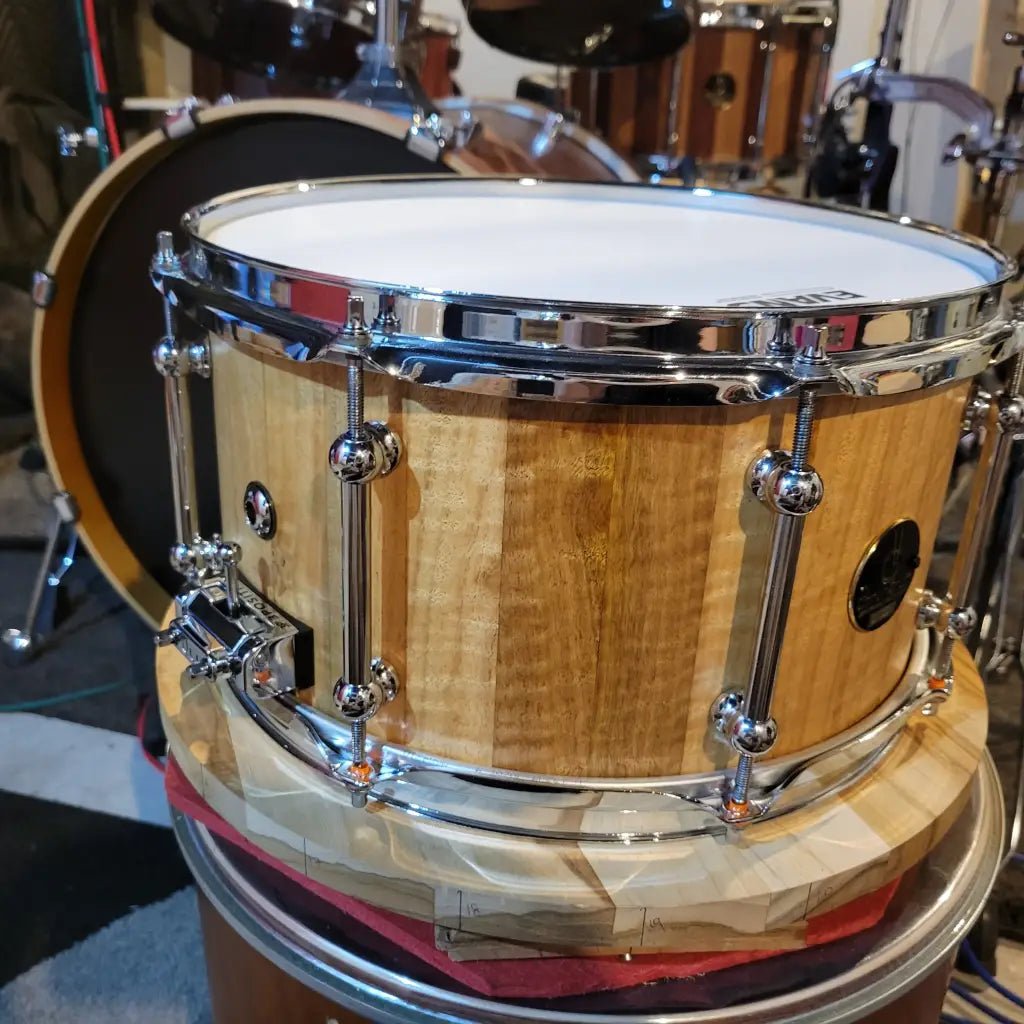 Blackbutt 13x7 stave block snare drum 