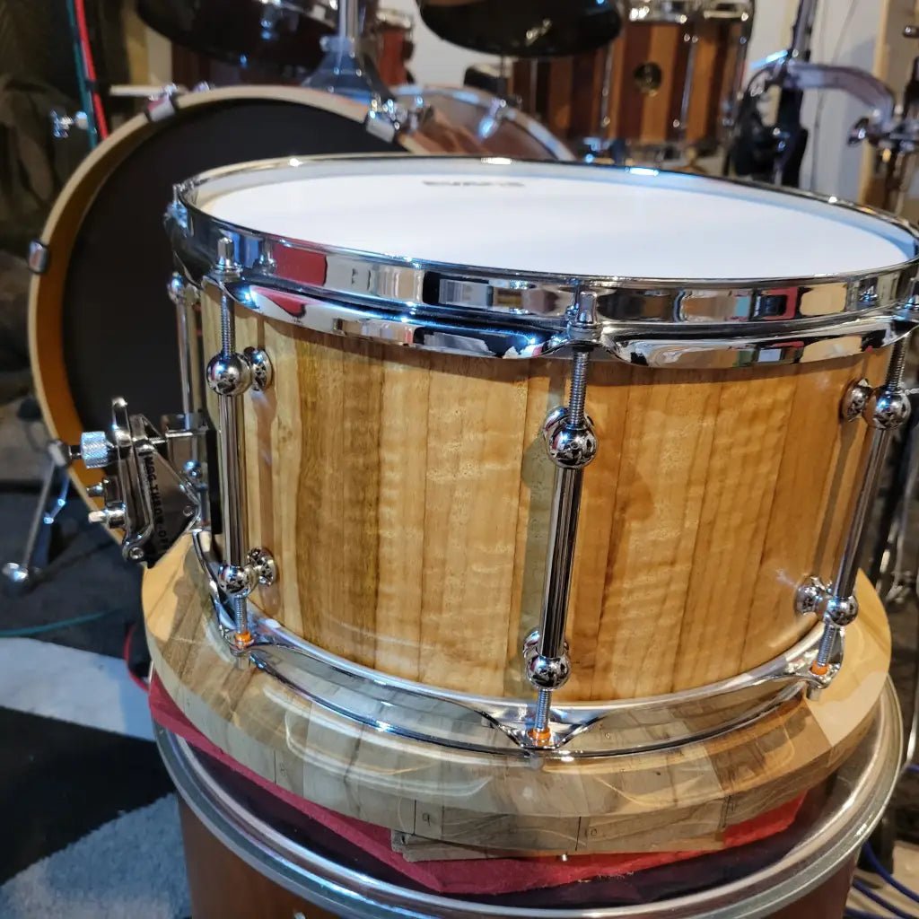 Blackbutt 13x7 stave block snare drum 