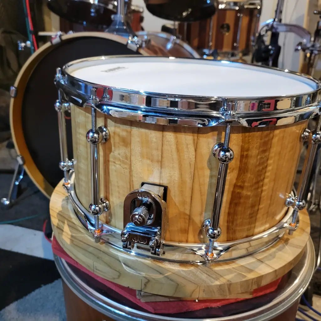 Blackbutt 13x7 stave block snare drum 