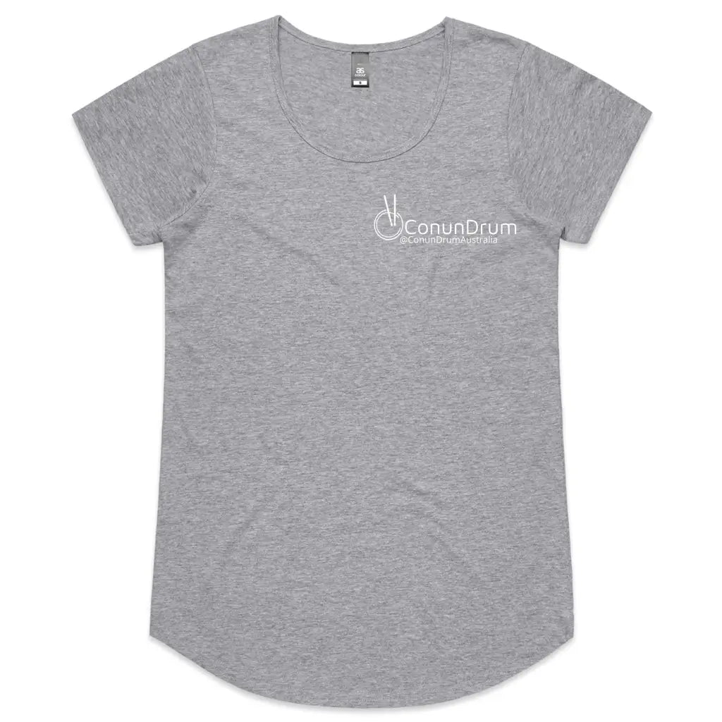 ConunDrum - Mali Womens Scoop Neck T-Shirt - Grey Marle /