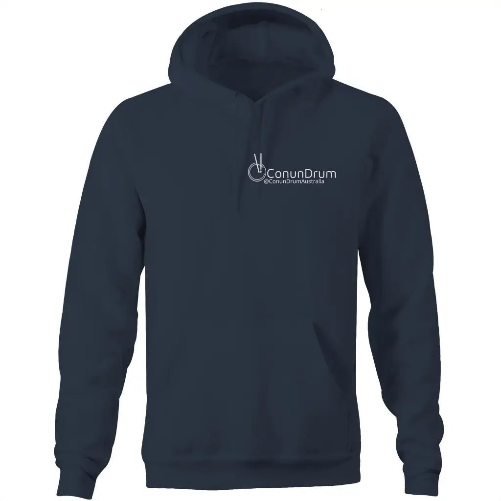 ConunDrum - Pocket Hoodie Sweatshirt - Navy / Extra Small