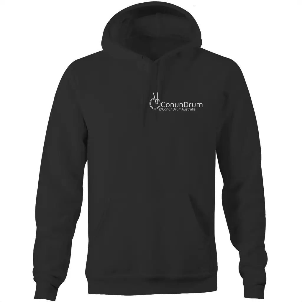 ConunDrum - Pocket Hoodie Sweatshirt - Black / Extra Small