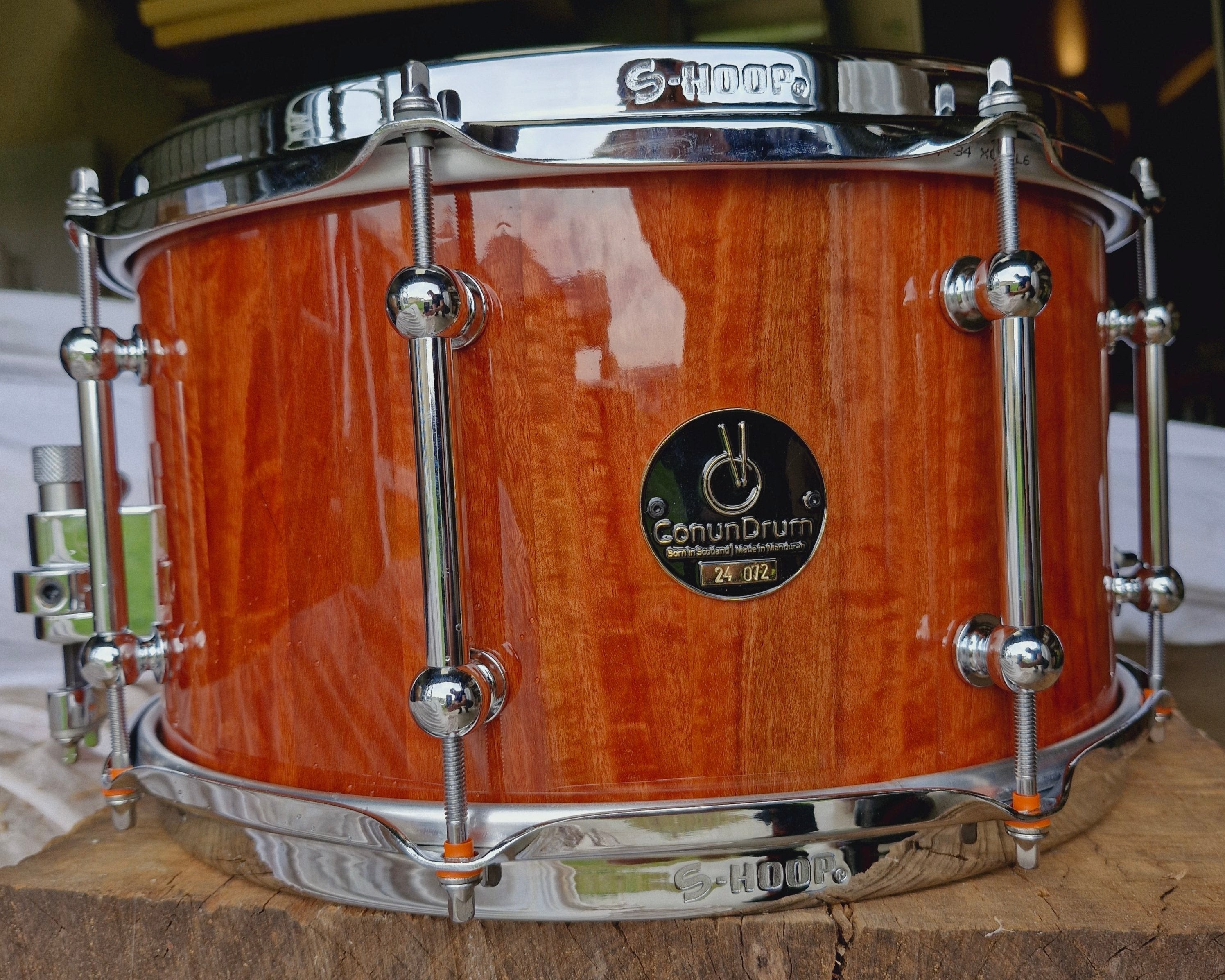 Load video: 8 different ConunDrum stave block snare drums being compared side by side.