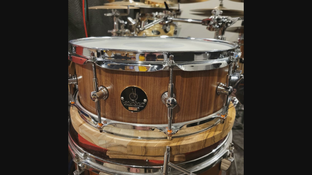 Walnut stave snare drum video